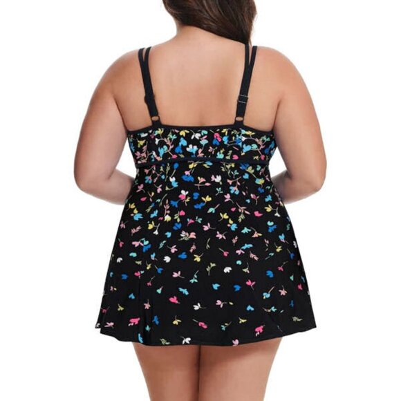 Longitude Swimsuit Dress Size 22 One Piece Tummy Control Long Torso Whimsigoth - Picture 11 of 14